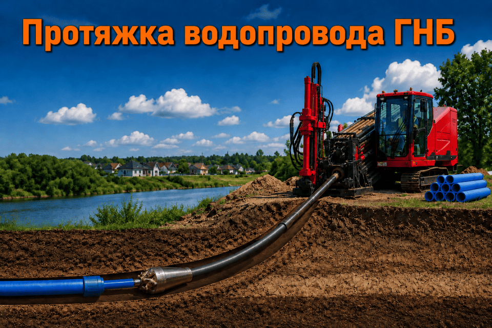 Прокладка водопровода методом ГНБ Схема прокладка водопровода методом ГНБ